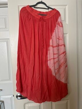 Wet Seal Red Tie-Dye Panel Maxi Skirt